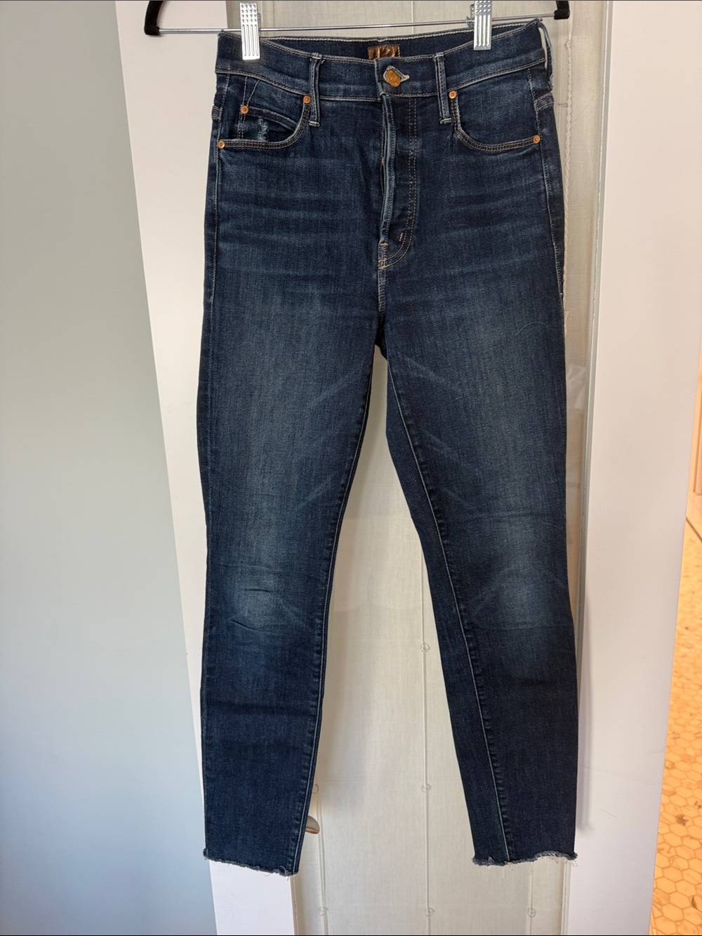 MOTHER Dark Indigo Jeans with Light Interior